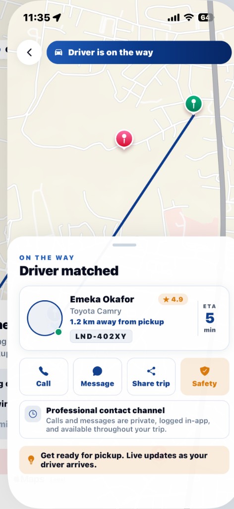 Driver on the way